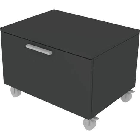 Cassettiera moderna con cassetto - Ideale per cameretta o ufficio - Basalto (1/5)