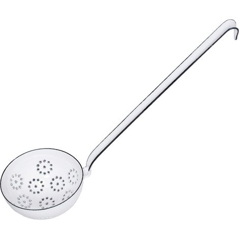 Riess Ecumoire / louche avec louche perforée Ø9cm émail Classic blanc (1/3)
