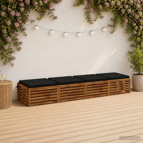 vidaXL Coussins de siège 4 pièces SOEST 4 pc 100 % polyester Noir (1/5)