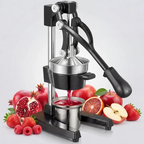 Presse-oranges en acier inoxydable - Presse-agrumes manuel sans fil - Presse-agrumes manuel en acier inoxydable 304 - Nettoyage facile - Haut rendement en jus pour oranges, citrons, grenades, pommes (1/5)