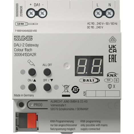 Jung KNX DALI-2 Gateway Colour 1 vez, REG, 4 TE, Secure 30064 1S DA2 R