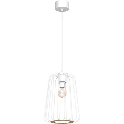 Suspension blanche métal filaire Trad Luminex E27