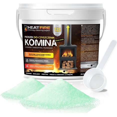 Polvo limpiador de chimeneas HeatFire que elimina el hollín y el alquitrán 5 kg