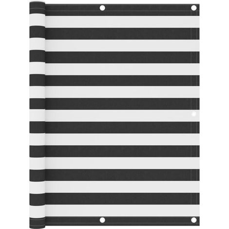 Écran de balcon brise pare vue protection confidentialité 120 x 300 cm tissu oxford anthracite et blanc