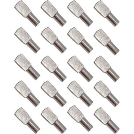 20Pcs Taquet Etagere, Support d'Étagère Étagère Broches Cheville Etagere Supports de Plaque en Métal Nickelé pour Armoire Bureau Accessoires - 5mm19mm (1/4)