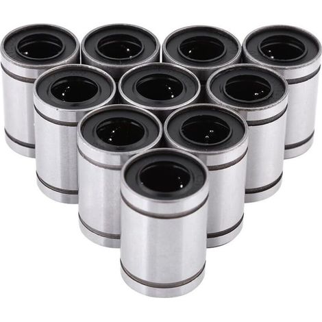 10pcs Roulement à Billes linéaire LM12UU 12mm Douille de roulement à Billes de Mouvement linéaire pour pièces de Commande numérique par Ordinateur d'imprimante 3D de Tige d'arbre 3D de 12mm (1/5)