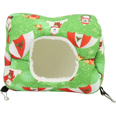 Tunnel suspendu vert pour petits animaux (hamster, hérisson, planeur de sucre, etc.) - Hamac chaud d'hiver pour cage - (1/5)