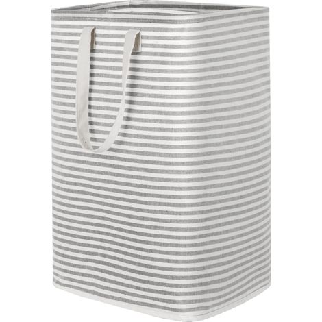 Grand panier à linge pliable, panier de rangement imperméable avec poignée, idéal pour la chambre et la salle de bain, gris, 75 litres (1/5)