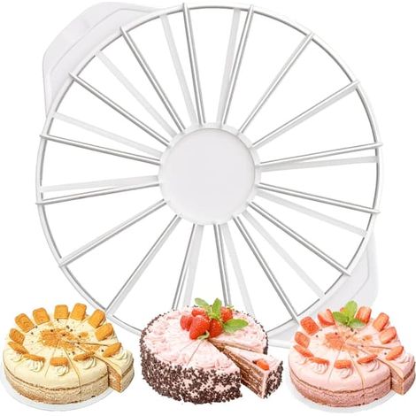 Anello taglia-torte, taglia da 14 a 16 fette uguali per torte fino a 30 cm, ideale per feste e compleanni. (1/5)