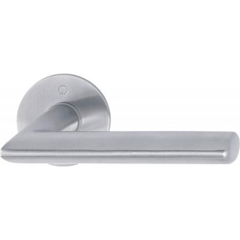 Béquille double inox type Stockholm Quick-FitPlus sur rosaces rondes en boîte de 10 - HOPPE (1/2)
