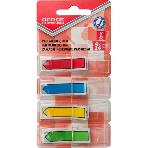 BÜROPRODUKTE Registerreiter - 96 Stück, gemischte Farben, 12x43mm