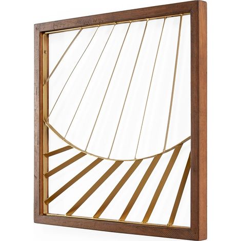 Sculpture murale en métal et bois doré brun - doré et brun (1/3)