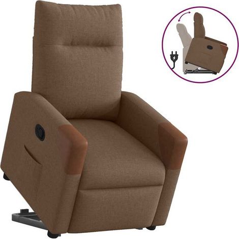 Fauteuil inclinable en tissu marron (1/5)