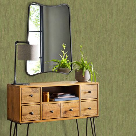 Papier peint original vert salon & chambre à coucher | Tapisserie moderne verte bureau & couloir | Papier peint intissé vinyle (1/3)