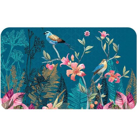 Tapis Déco Imprimé "Alouette" 45x75cm Bleu