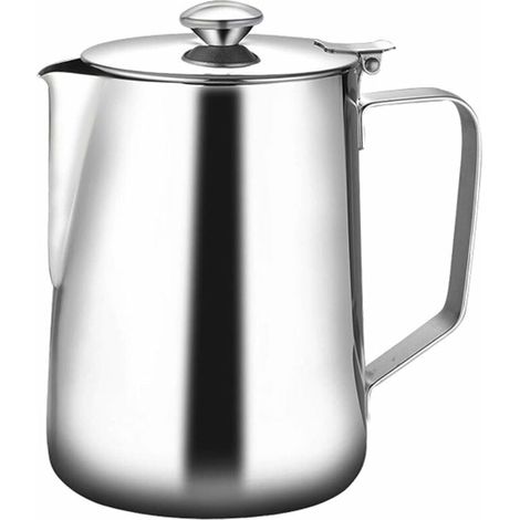 Pot à Lait Moussant Tasse à Café en Acier Inoxydable de Grande CapaCôté Avec un Couvercle-1500ML-Fei Yu (1/4)