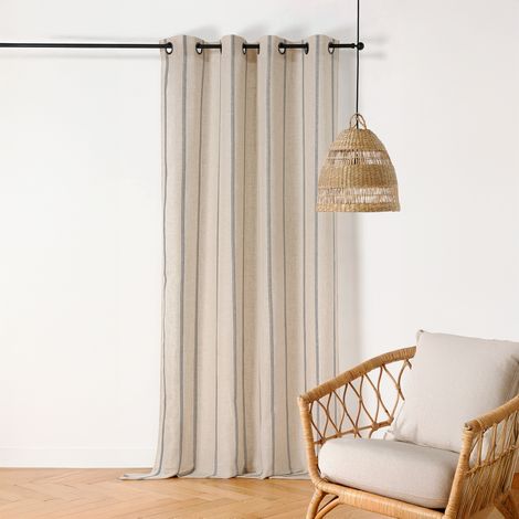 Voilage esprit campagne chic Ecru 145x275 cm (1/3)