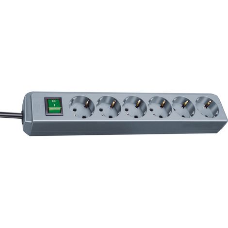 BRENNENSTUHL 1159540015 ECO-Line 6F.silber Mehrfach-Steckdosenleiste