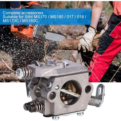 Componenti di ricambio per il carburatore della motosega Stihl MS170, realizzati in alluminio pressofuso con finitura anodizzata. (1/4)