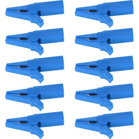 10PCS Pinces de sécurité pour batterie, douilles banane 4mm, laiton nickelé arrière, protection complète pour bateaux, camping-cars, camions – Bleu (1/5)