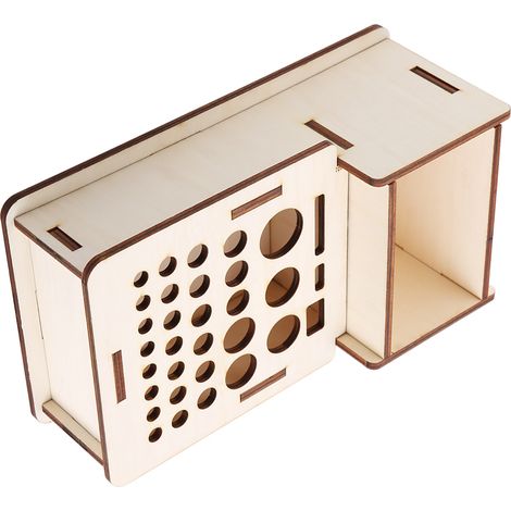 Porte-outil en bois de tilleul avec plusieurs compartiments pour organisation d'atelier (1/5)