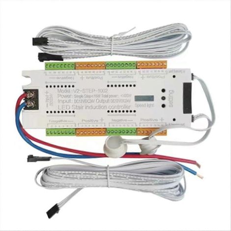 Kit de contrôleur de détecteur de mouvement LED pour éclairage d'escalier à 32 canaux (1/5)
