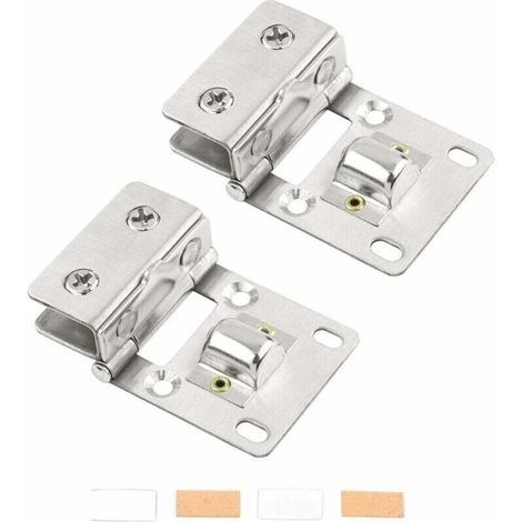 Deux jeux Charnière pour Porte en Verre Charnière De Serrage De Porte En Verre Haute Qualité Acier Inoxydable pour salle de bain, douche, placard, Cuisine, Vitrine, Douche Sans Percer - Gris,de (1/4)