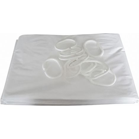 Tenda da doccia in PVC bianca 2000x1800 mm