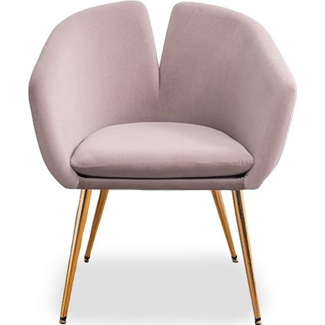 MEUBLER DESIGN Chaise Design Velours Love - Velours Taupe, Métal, Mousse polyéthylène, Style Art déco, 67 x 61 x 79 cm (1/2)
