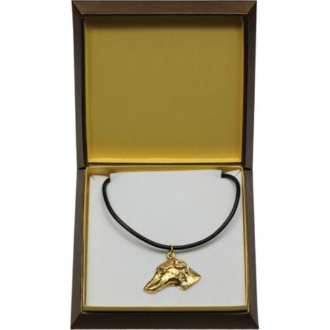 Afrikanischer Windhund, Azawakh – Hundehalskette in Geschenkbox, vergoldeter Anhänger für Hundeliebhaber, beeindruckendes Schmuckstück von Art-Dog (1/5)