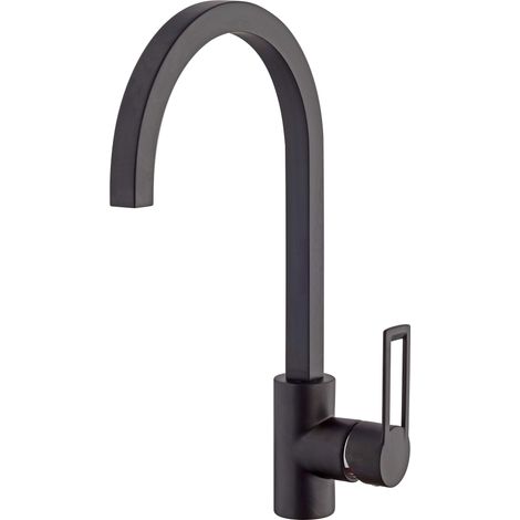 Crolla, Miscelatore cucina monocomando, Jacob 7736 NO, Nero opaco, Con bocca girevole (1/2)