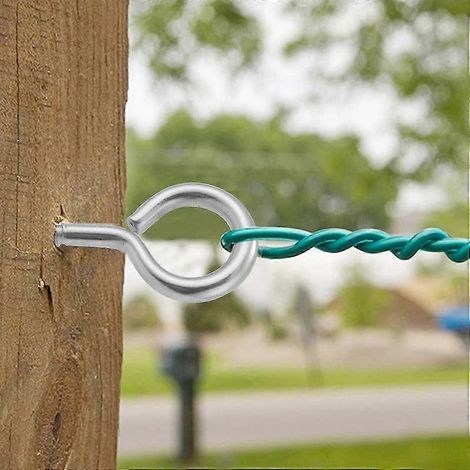 Compatible avec un lot de 10 vis à anneau en acier inoxydable, des crochets métalliques, des bornes en bois et des vis autotaraudeuses. (1/5)