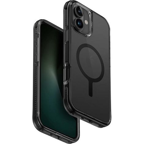 UNIQ Combat iPhone 16 Plus Hülle 6,7" mit Magclick-Ladefunktion, Schwarz/Carbonschwarz (1/5)