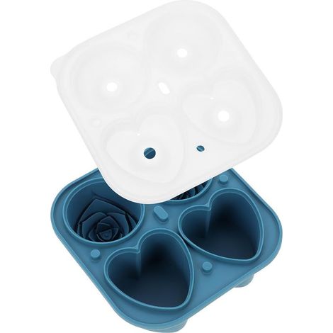 Moule à Glaçons en Silicone Forme Cœur et Rose, Bac Sphériques 2,5 (1/5)