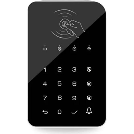 Verrouillage clavier tactile sans fil 433 MHz avec 3 cartes RFID (activation/désactivation) et encodage EV1527 pour maison connectée Tuya. (1/5)