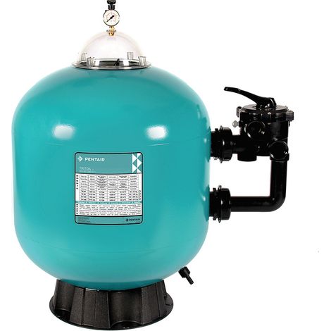 Pentair – Filtre à sable Triton Side 22 m³/h – Débit max 22 m³/h – Cuve en fibre de verre – Vanne 6 voies – Compatible sable, verre, zéolite (1/2)