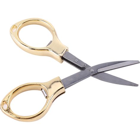 Mini-Schlüsselanhänger aus Edelstahl, faltbar, Angelschere, Blisterverpackung (Gold) (1/5)