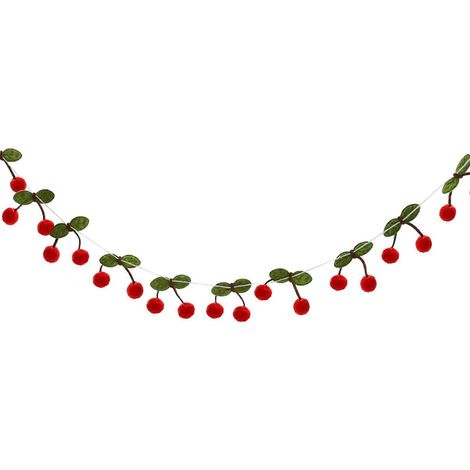 Ornement polyvalent en boules de feutre cerise, idéal pour créer une ambiance festive lors de vos fêtes, parfait pour les pâtisseries et la décoration de salle de bain. Couleur : rouge. (1/5)