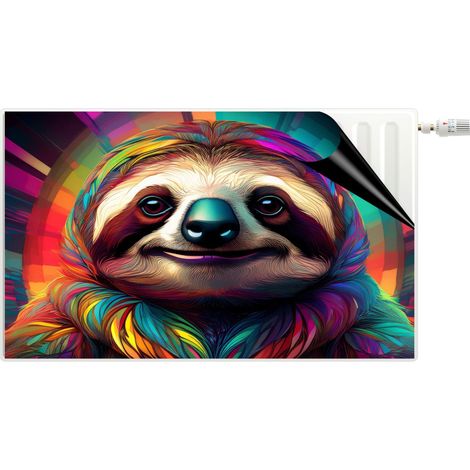 Tapete decorativo colorido para radiador para niños con perezoso sonriente (1/5)
