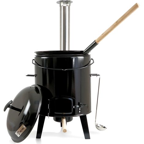 Cannone smaltato per gulasch BBQ-Toro con coperchio, incluso bollitore e padella per arrosto (1/5)