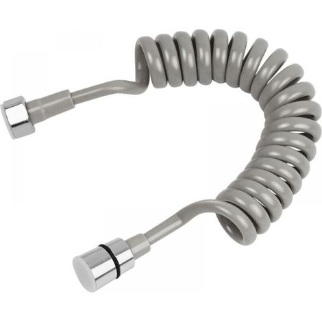Flexible De Douche - Raccord Femelle - Télescopique - À Ressort - 150 cm - Gris (1/5)