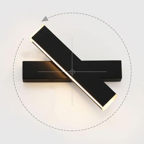 12-W-LED-Wandleuchte, schwarze Lampe mit kreativem Design, Innenbeleuchtung (1/5)