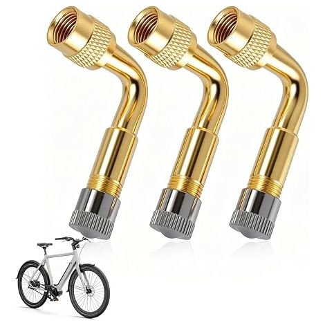 Universal 36 mm Brass H62 Tyre Valve Extension Adapter 90 Degree for Easy Inflation, Cars, Trucks, Motorcycles, Bikes and Trailers, Elbow Valve Leakproof (1/5)