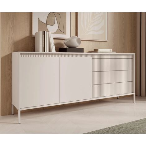 AX LIVING Trentinis 187 2T3S Beige große Kommode 187,1 cm, geriffelte