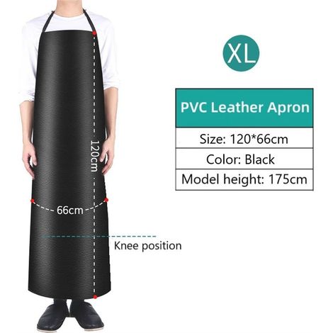 Tablier En Cuir PVC - Imperméable Et Résistant À L'Huile - Pour Cuisine Et Entretien - Disponible En 4 Tailles (1/5)