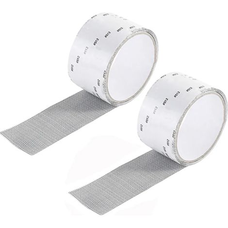2 rouleaux de ruban adhésif de réparation pour moustiquaire, 5 cm x 200 cm (gris) (1/5)