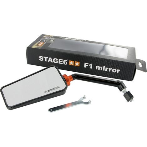 Espejo Stage6 estilo F1 M8, izquierdo, carbono