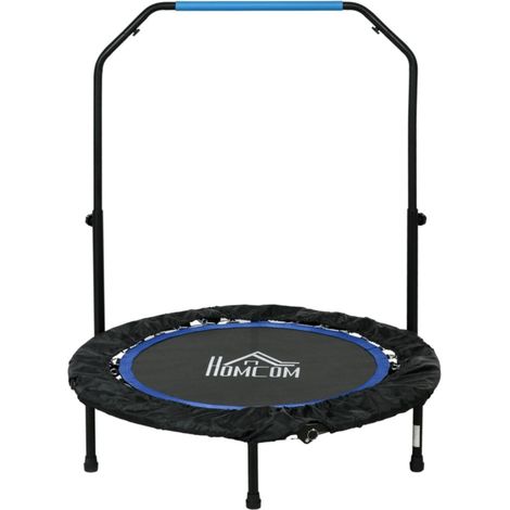 Trampoline de Fitness Pliable avec Poignée Réglable - Diamètre 102 cm Hauteur 123 cm - Capacité 100 kg - Noir et Bleu (1/5)