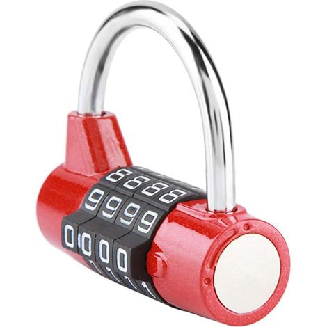 ( ) Serrure de porte à combinaison, couleur rouge, pour usage domestique et rangement pratique.-AquaForge (1/5)