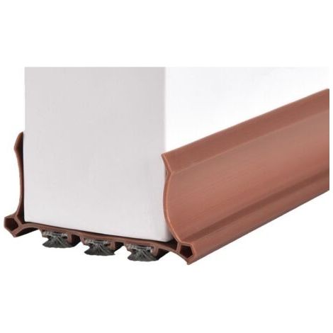 Bande d'étanchéité pour bas de porte, boudin de porte, bande de laine épaisse pour butée de porte, bande d'isolation phonique pour moquette (marron) (1/5)